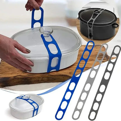 Silicone Lid Strap Reusable Elastic Band for Camping Cookware Universal Fixing