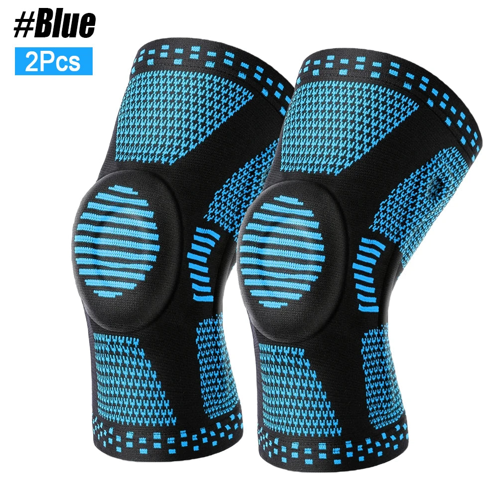 2Pcs Silicone Pad Knee Support Compression Brace Sports Sleeve for Arthritis