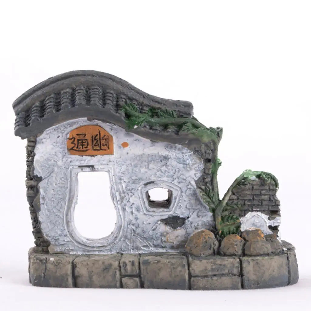 1PCS Mini House Model Resin Ornament for Garden Landscaping Decor