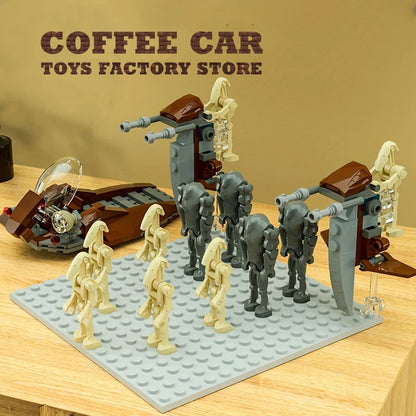 MOC Space War Transport Car 3D Model Robot Attack Craft Building Blocks Toy Gift