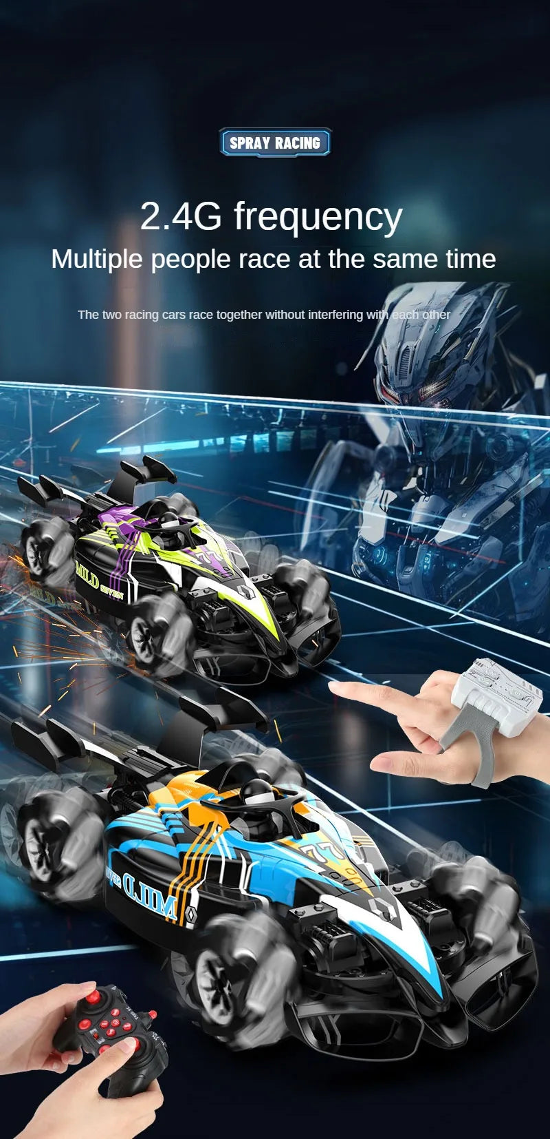 ZWN F1 RC Drift Car With Music Led Lights 2.4G Glove Gesture Radio Remote Control Stunt Cars 4WD Electric Children Toy vs Wltoys-EXPROTAS