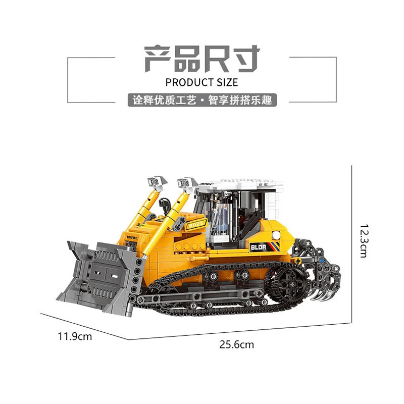 MOC Engineering Vehicle Building Blocks Wheel Loader Crane Bulldozer Truck Set