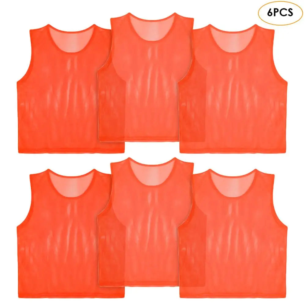 12PCS Soccer Training Vests Kids Breathable Mesh Practice Sports Team Jerseys