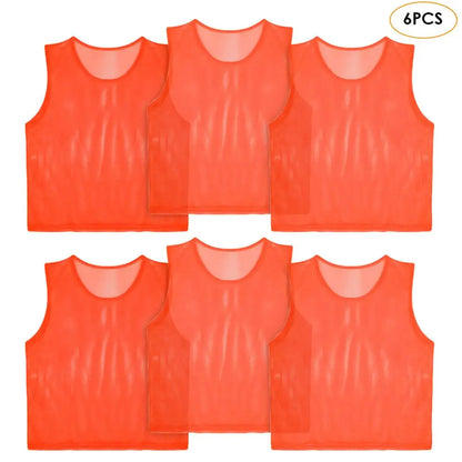 12PCS Soccer Training Vests Kids Breathable Mesh Practice Sports Team Jerseys