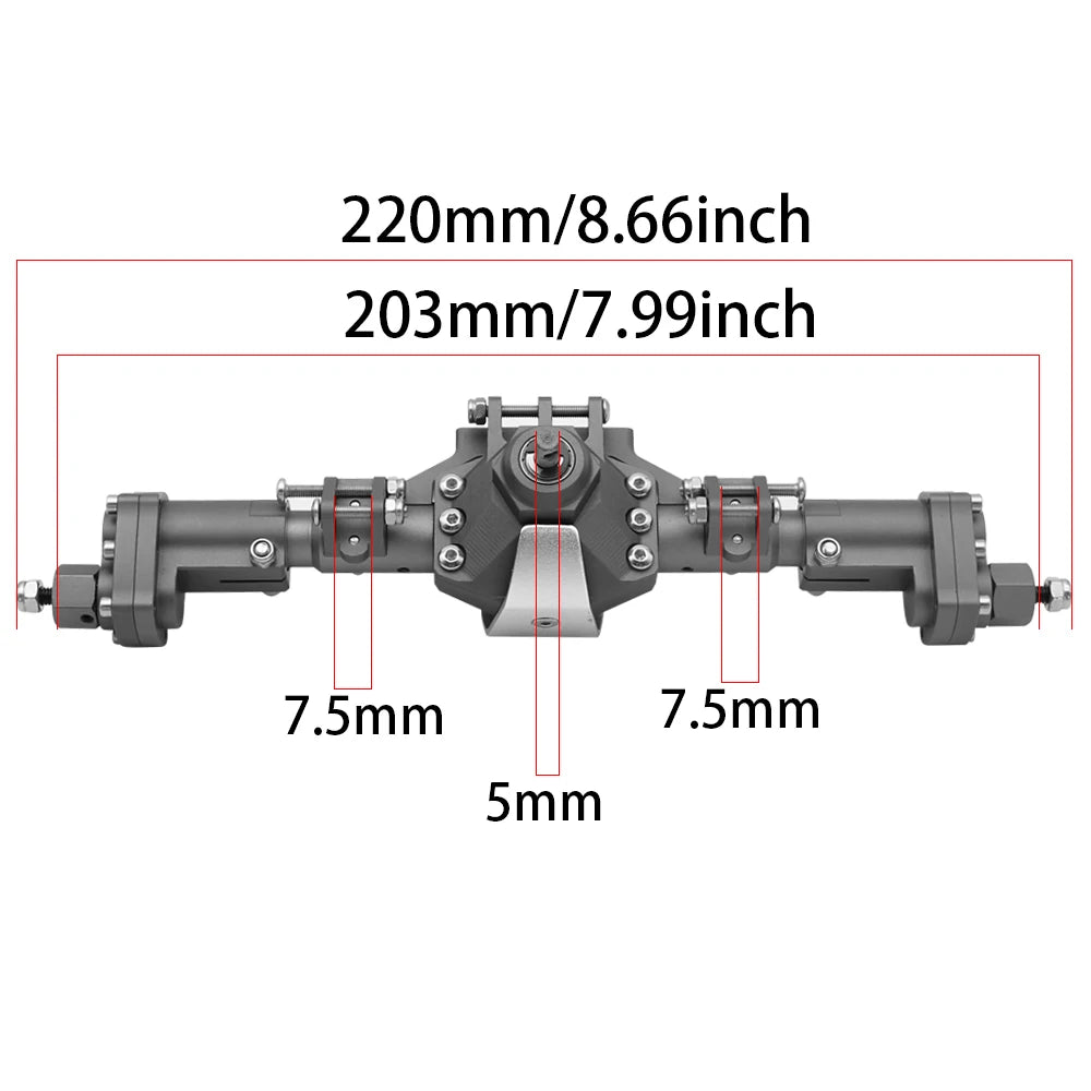 1/10 RC Crawler Aluminum Portal Axle CNC Front Rear for SCX10 II 90046 90047 GEN8 RGT - EXPROTAS