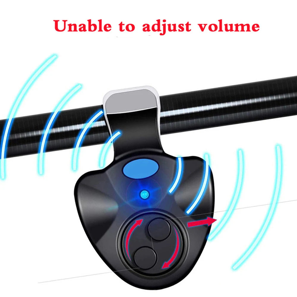 LED Fishing Bite Alarm Clip Carp Rod Bell Sound Indicator Night Sensor