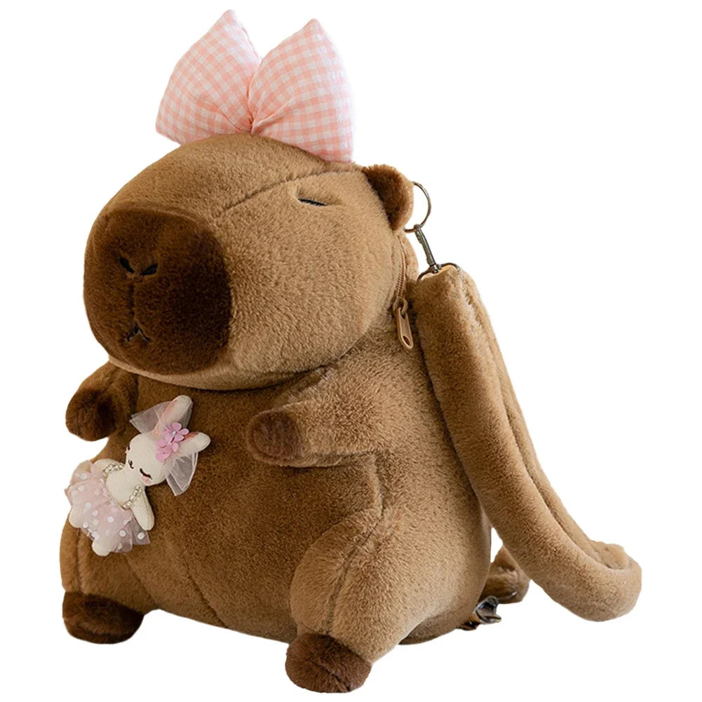 Capybara School Bag Plush Backpack Kawaii Cute Large Capacity for Kids