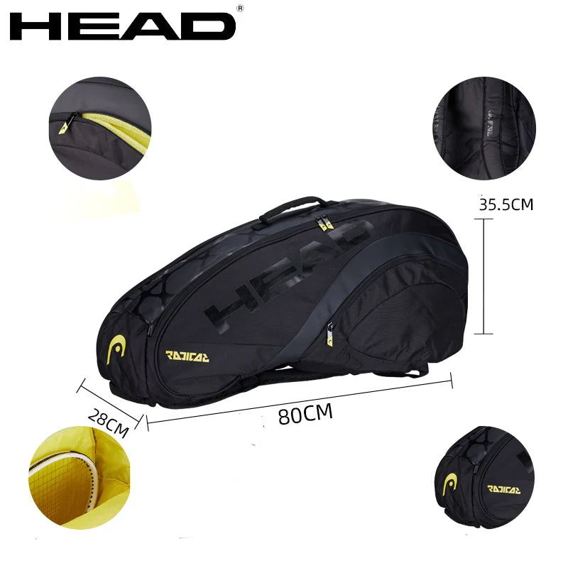 Genuine HEAD 6 Pack Tennis Bag Radical 25th Anniversary Limited Edition Tenis Rackets Backpack Large Capacity Tenis Racquet Bag-EXPROTAS