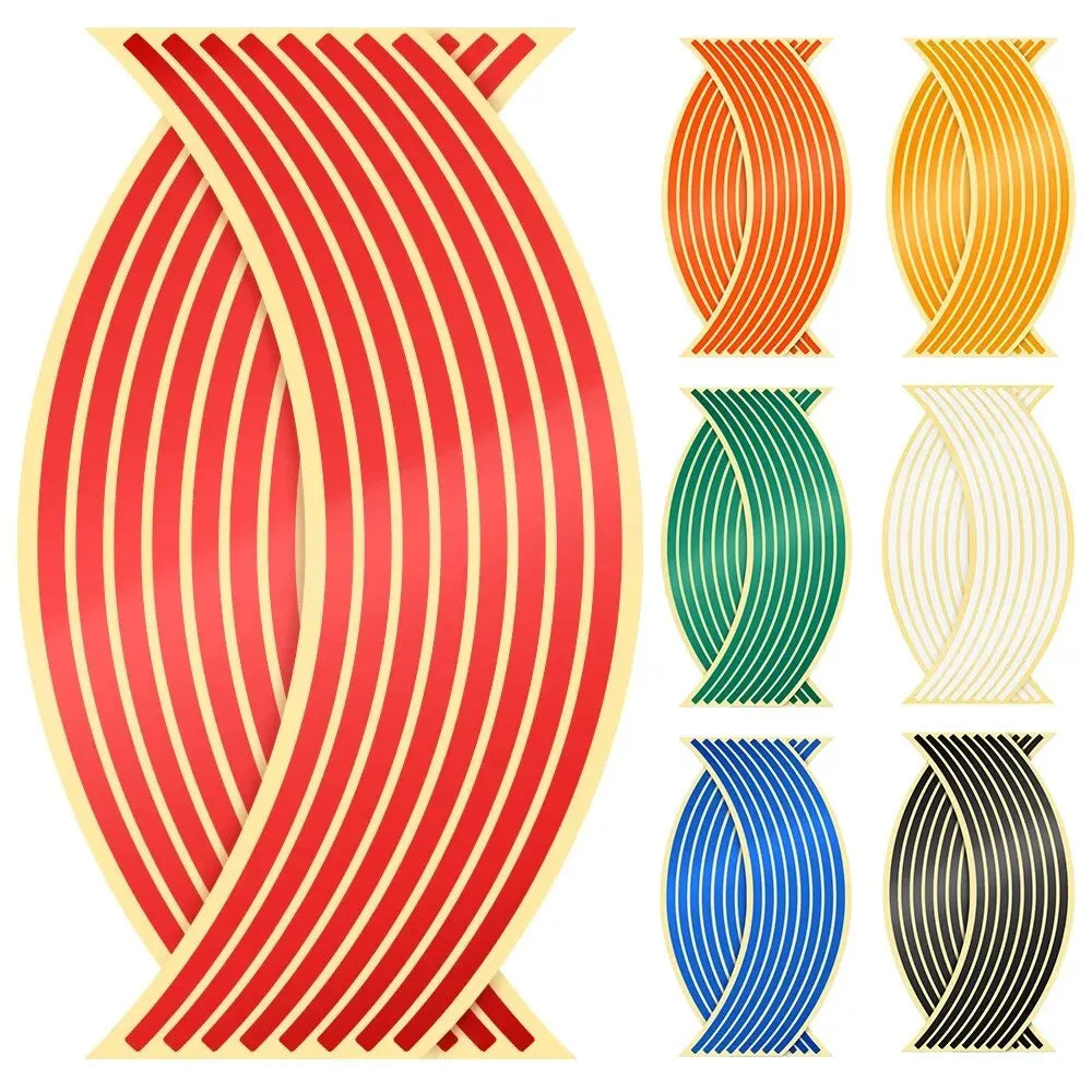 1set of 16pcs Wheel Sticker Reflective Rim Stripe Tape Bike Motorcycle Stickers For Honda For Kawasaki Z750 Z800 For YAMAHA MT07-EXPROTAS