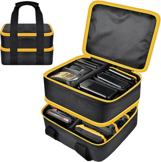 Large Battery Storage Bag for DeWalt Milwaukee 12V/18V/20V Charger Tool Case