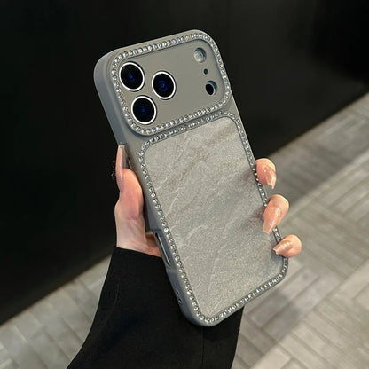 Shiny Diamond Snow Mountain Case for iPhone 13-17 Pro Max Large Window Cover
