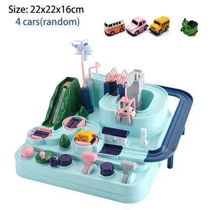 Racing Rail Car Model Educational Toys Children Track Adventure Game Brain Mechanical Interactive Train Animals Space Rocket Toy-EXPROTAS