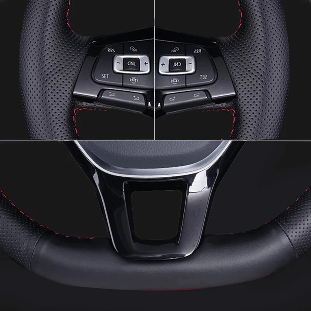 Leather Steering Wheel Cover for Seat Leon Mk2 Ibiza 2006-2008 Black