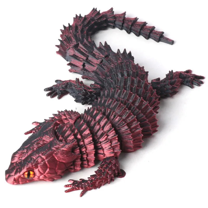 Creative Desk Plants 3D Printed Lizard Statue Ornament for Rockery Fish Tank