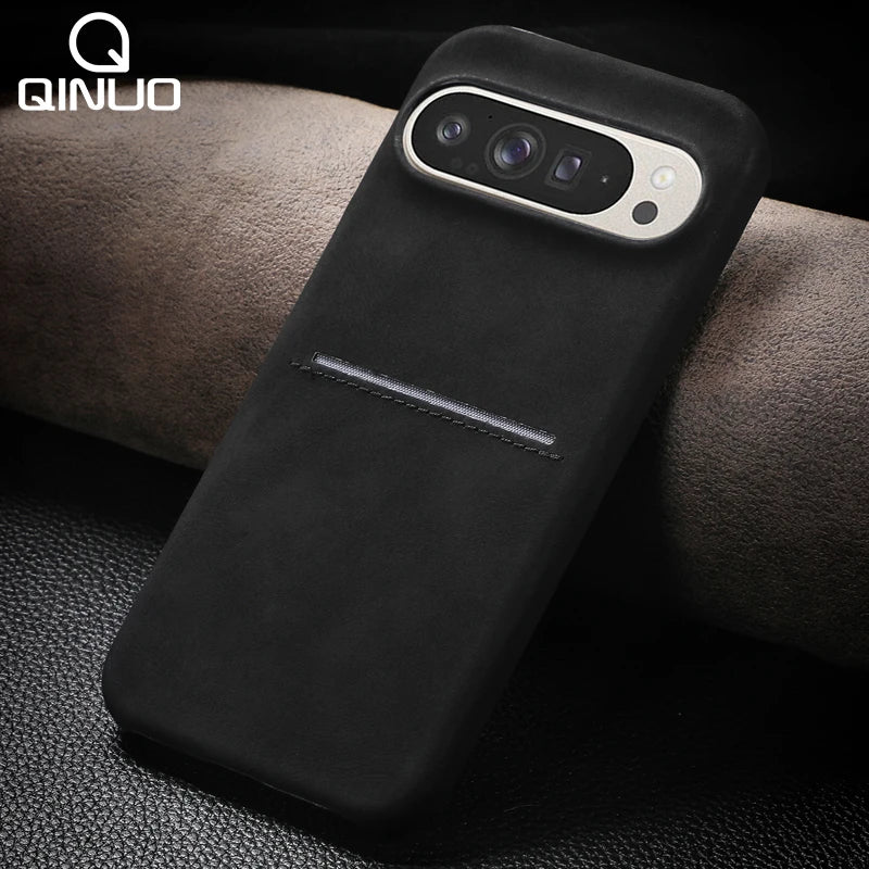 Sheepskin Style Leather Card Case for Google Pixel 8-10 Pro XL Matte Cover