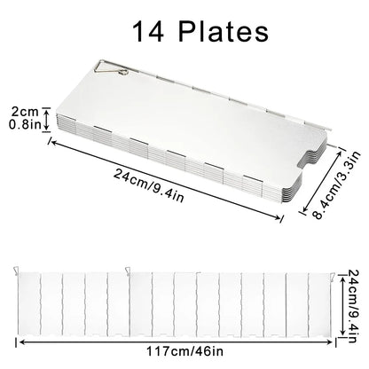 Camping Stove Wind Shield Foldable Gas Cooker Outdoor Alloy Windscreen