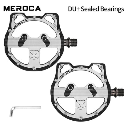 GOLDIX Cartoon Panda Bike Pedals 3 Bearing Alloy Non-Slip Folding MTB Road