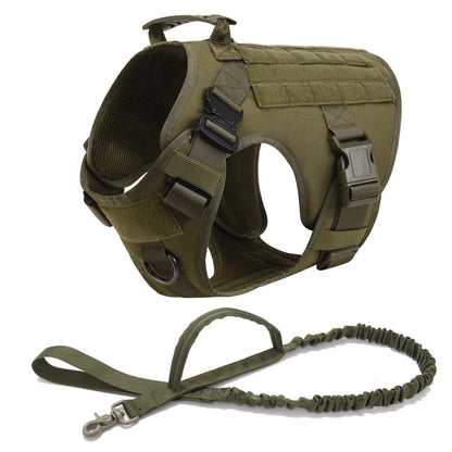 Tactical Military Vest Dog Harness & Leash Set for German Shepherds All Breeds