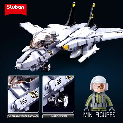 404PCS F14D Tomcat Fighter Model Bricks Military Series Carrier Based Fighter Weapon Figure Doll Building Blocks Kids DIY Toys-EXPROTAS