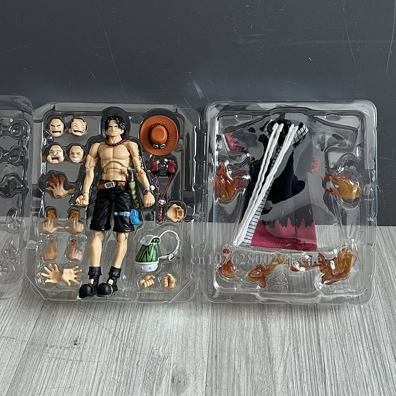 SHF One Piece Portgas D Ace Fire Fist Luffy PVC Movable Action Figure Toy