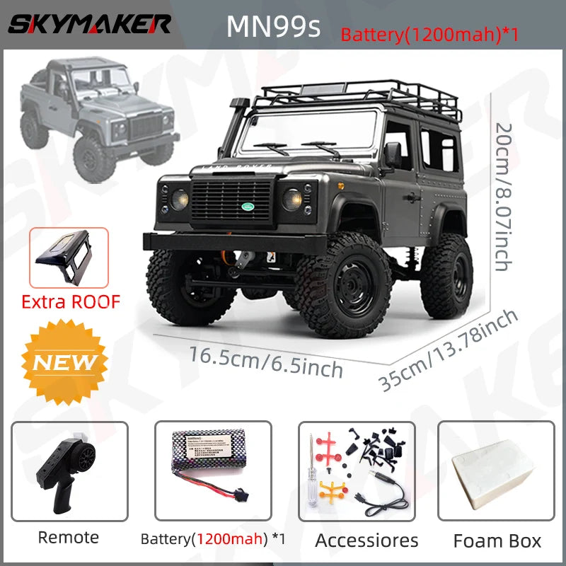 New MN99s MN98 1:12 MN Model RTR Version RC Car 2.4G 4WD RC Rock Crawler Defender Remote Control Car 1/12 RC Truck Cars Toys-EXPROTAS