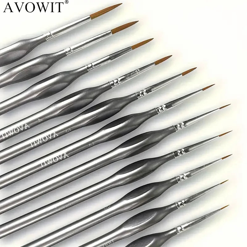 11pcs Detail Brush Set Micro Fine Art Brushes for Painting Miniature Models