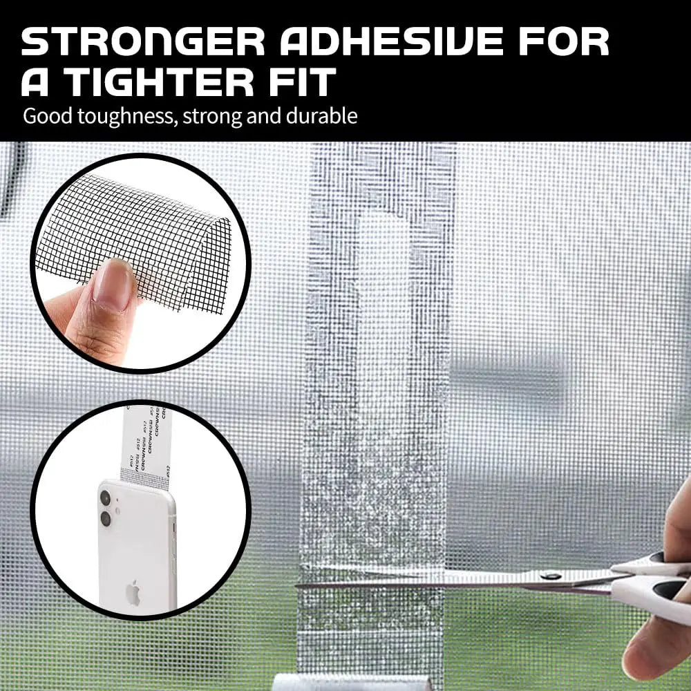 2Pcs Screen Repair Tape Self-Adhesive Fiberglass Window Patch Mesh