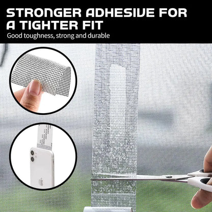 2Pcs Screen Repair Tape Self-Adhesive Fiberglass Window Patch Mesh