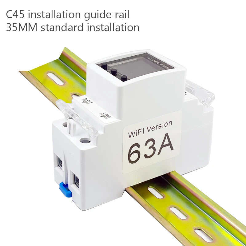 ATORCH 63A WiFi Smart Switch Circuit Breaker Timer Energy KWh Meter Tuya
