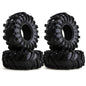 4pcs 2.2 Beadlock Wheels & Rubber Tires Set for 1/10 RC Crawler TRX4 SCX10 D90