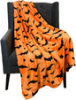 1PC Black Bat Fleece Blanket Soft Halloween Flying Bats Gift