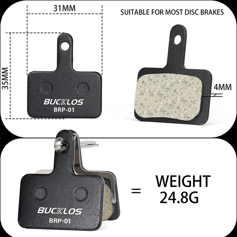BUCKLOS Resin Disc Brake Pads for Shimano B01S B03S B05S MTB Hydraulic Bike