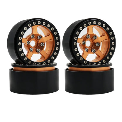 Universal 1/10 RC Crawler 1.9" Beadlock Wheels Aluminum 5-Spoke
