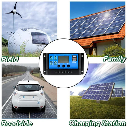 1000W 12V Solar Panel Kit with 10A-100A Controller for RV Car Caravan Battery
