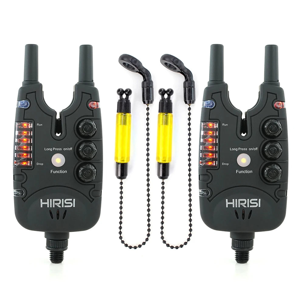 Hirisi Carp Fishing Bite Alarm Set with Swingers LED Indicator Coarse Fishing