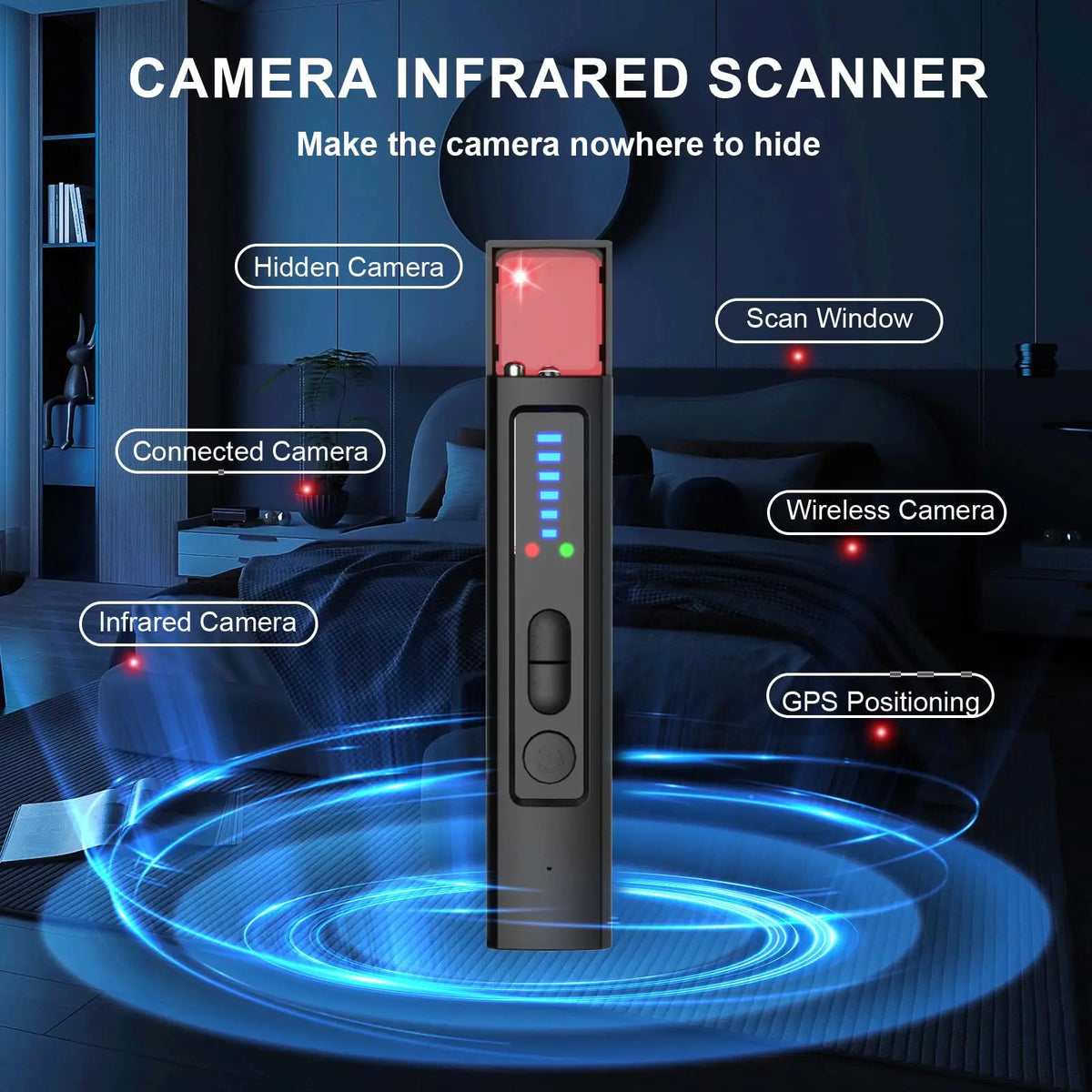 Spy Hidden Camera Detector Anti Bug GPS Tracker Portable Device for Privacy