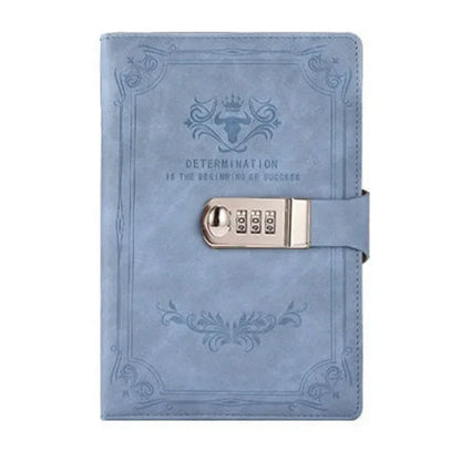 A5 Retro Password Book with Lock 200 Pages Diary Notepad Journal Ledger
