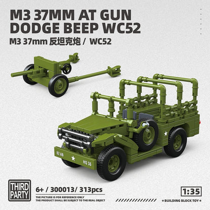 WW2 M3A1 Scout Car Building Blocks Military Model Brick Educational Toy Gift