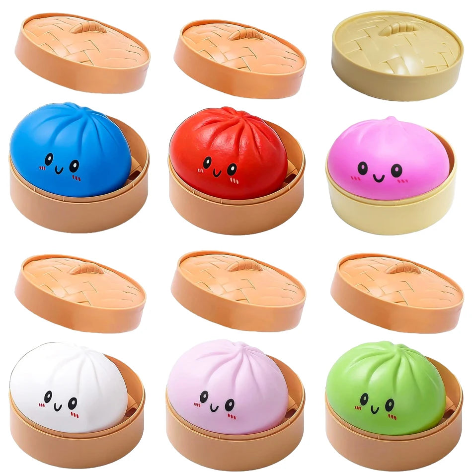 Blind Box Dumpling Squishy Toy Stress Relief 6pcs Colorful Mystery