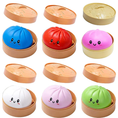 Blind Box Dumpling Squishy Toy Stress Relief 6pcs Colorful Mystery