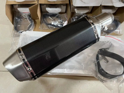 CHmotor Carbon Fiber Motorcycle Exhaust Muffler Pipe 250cc 350cc 600cc Escape Moto Tube For Nmax Tmax530 Msx125 GSR600-EXPROTAS