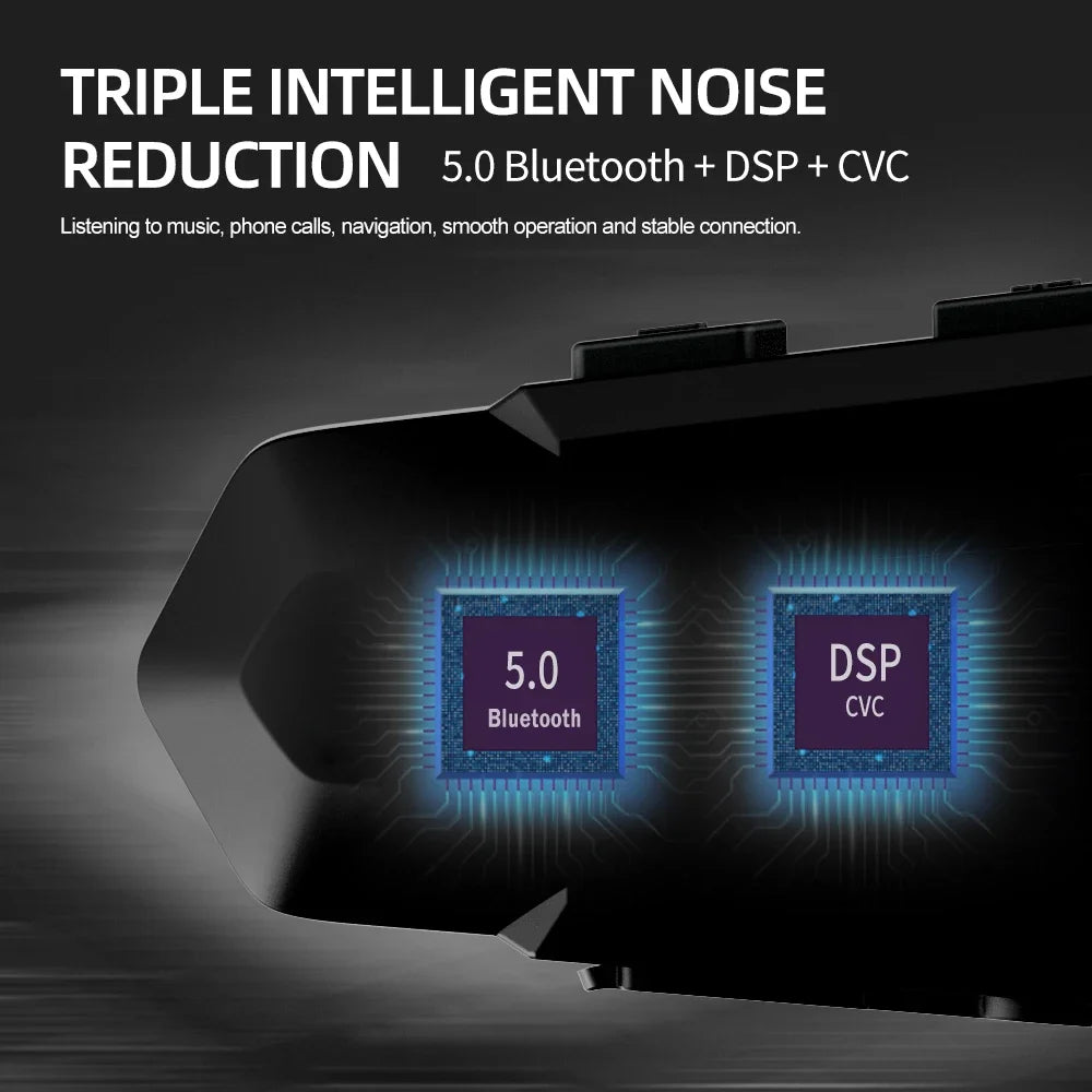 X1 Plus Motorcycle Helmet Bluetooth Intercom Headset 1000m 2-Rider Waterproof