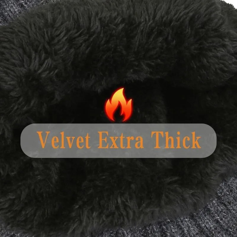 Men's Winter Knitted Hat Ear Protection Plush Warmth Earmuff Outdoor Cap