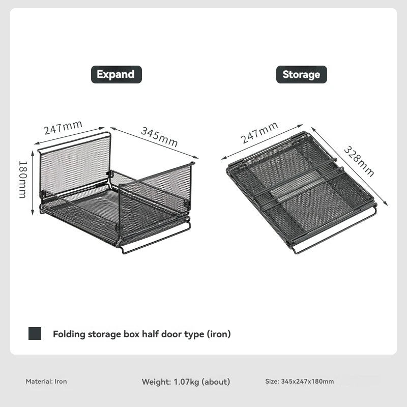 CAMPINGMOON CK-23BK Folding Storage Net Cage Box Shelf for Camping/Home