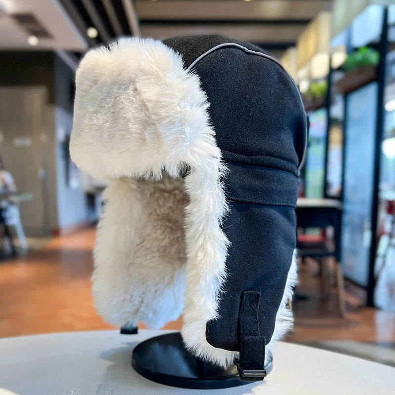 Pullover Cold Protection Ushanka Hat Winter Men Fur Ear Flap Cap