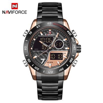 NAVIFORCE Men's Digital Sport Watch | LED Quartz Waterproof Luminous Military Style