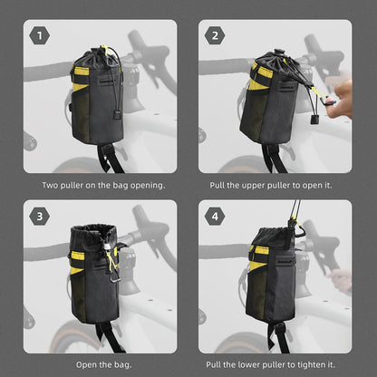Rhinowalk Bike Water Bottle Carrier Pocket Pouch Bike Insulated Handlebar Tool Bag Touring Commuting Pouch Fit MTB Road Bike