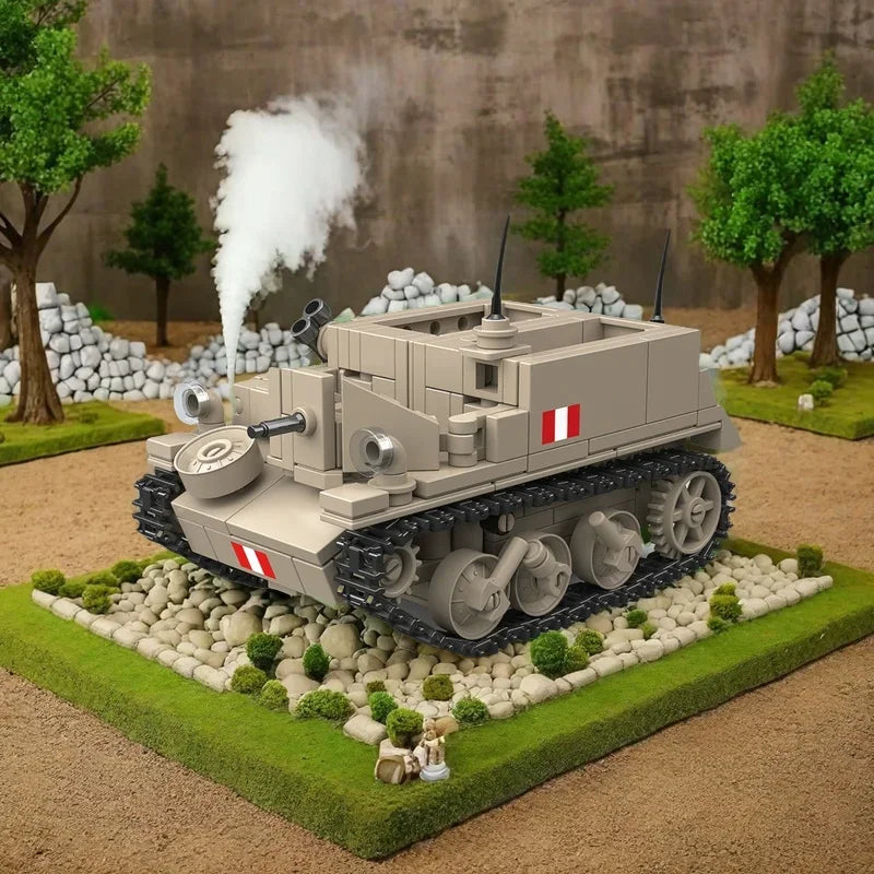 WW2 Panzerkampfwagen 38(t)A Tank Building Blocks Military Brick Model Educational Toy Gift