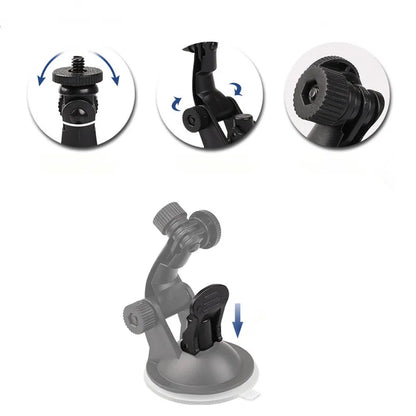 Suction Cup Car Mount for GoPro Hero 13-8 DJI Osmo Action w/ Adapter