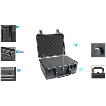 Waterproof Impact-Resistant Hard Toolbox, Portable Organizer for Hardware Tools & Instruments